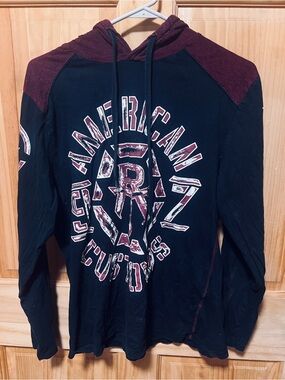 Route 66 Men’s Navy and Burgundy Crewneck Hoodie